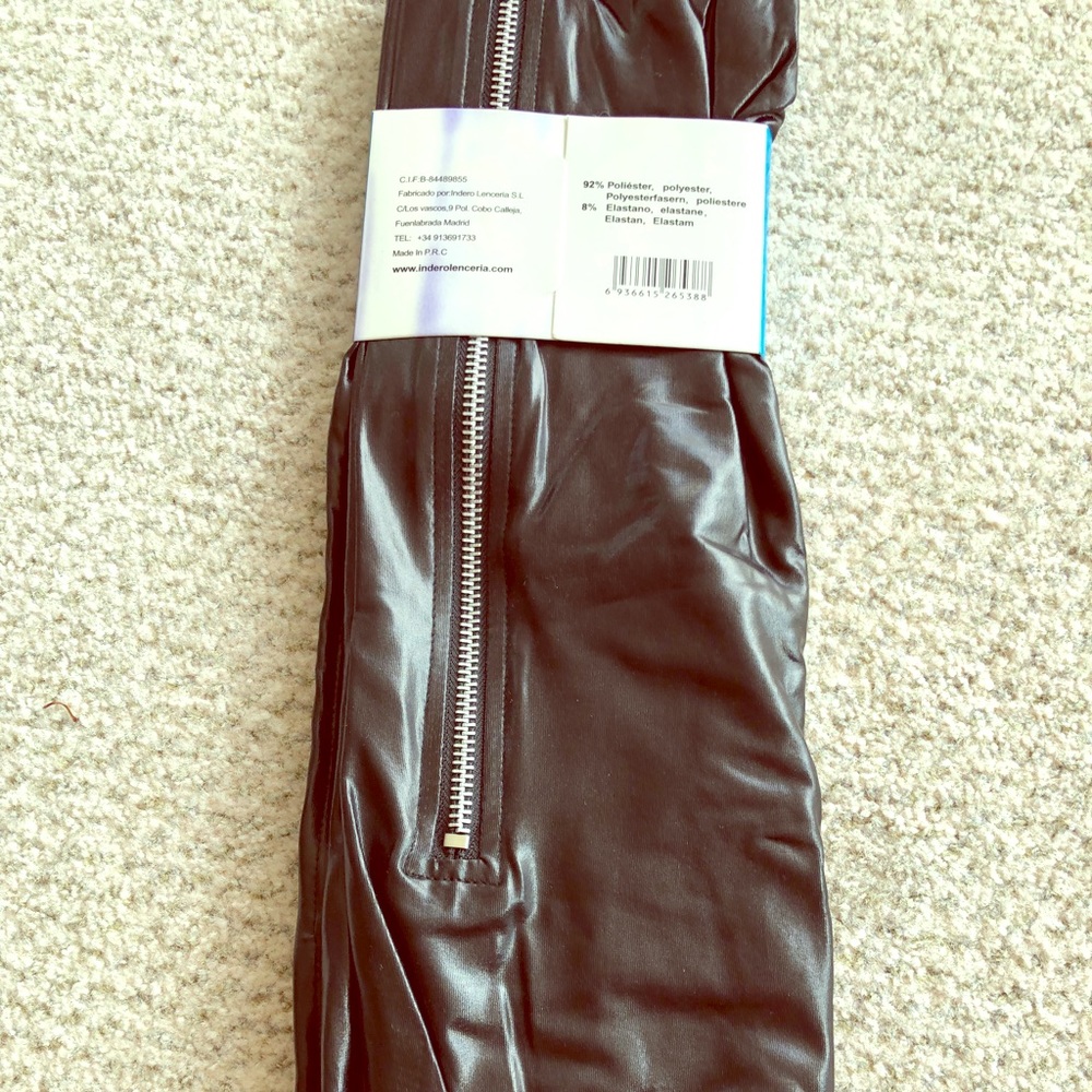 Vegan Leather Leggings, Black, size L/XL, NWT
